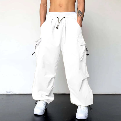 Oversized Cargo Parachute Pants Men Streetwear Vintage Y2K Hip Hop Wide Leg Joggers Baggy Casual Sweatpants Cargo Pants